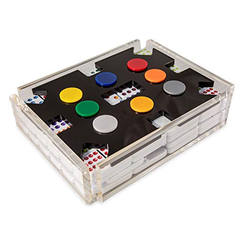 Luxe Dominoes Mexican Train Dominoes Set Black