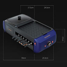 YYDS Hot Pot Smokeless Electric Barbecue Grill Hot Pot Integrated Household Barbecue Pot Automatic Rotation Worry-Free Skewers Electric Grill (Color : Blue)
