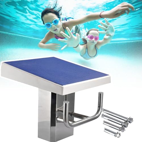 JYETAXDISS Diving Platform Swimming Pool, Diving Board with 304 Stainless Steel Base, Non-Slip Worktop Inclined at 15°, Diving Equipment for Competitions, Load Capacity 250 Kg / 550 Lbs,Upgraded
