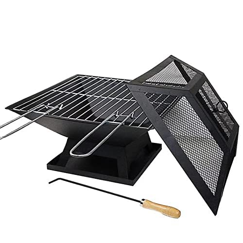 Outdoor Fire Pit Square BBQ Grill Modernisation Portable Heater Fireplace Party Brazier