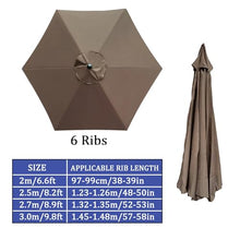 GAZOGJ Replacement Patio Umbrella Canopy 6.6-9.8Ft - Uv Resistant Polyester Fabric Cover for Market Umbrella - Perfect for Pool Deck Yard & Beach,Dark Blue-6 Ribs: 3.0m/9.8ft