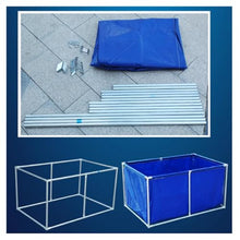 Zfmnoyev Folding PVC Fish Pond with Steel Frame and Drain Valve, Portable Large Capacity Canvas Fish Pond, Large Aquaculture Pool, Outdoor Aquarium Tank for Koi(1.5x1x0.6m)