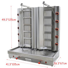 TECHTONGDA 2800Pa Commercial Gas Shawarma Grill Machine Automatic Rotating