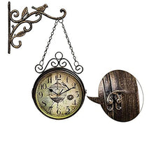 SLGGPJBU Outdoor Clock Garden Clocks, Double Sided Outdoor Wall Clock Retro Outdoor Clocks Battery Operated Silent,Indoor Hanging Decor Clock Wall Mounted Clock