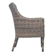 Afuera Living Modern Wicker Dining Chair, 18.5" Seat Height, Aluminum Frame, HDPE Brown Sea Wattle Wicker, Foam Cushion with Sunproof Cover, Outdoor Patio Chair for All-Weather Use