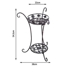 SIDUFHAOPKLL European Double-Layer Wrought Iron Flower Stand Pot Shelf Balcony Living Room Rack