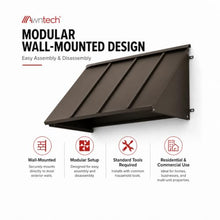 Awntech Houstonian Closed-Sides Aluminum Awning for Window and Door, 92 in. W x 24 in. H x 24 in. D, Bronze