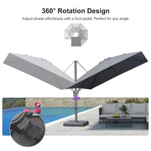 OROTLECT 10' X 10'Cantilever Patio Umbrella Outdoor Aluminum Offset Square Umbrella with 3 Years Fade Resistance Recycled Fabric and 360-degree Rotation