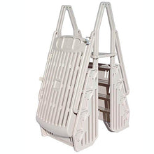 Vinyl Works GE Deluxe Adjustable A Frame Above Ground Pool Ladder w/Gate White