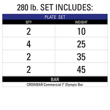 XMark Deadlift CROWBAR Commercial Olympic Bar 280 lb Set