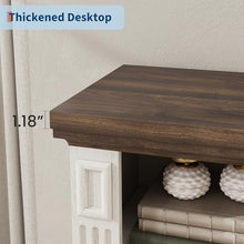 Homhougo Fireplace TV Stand for 80", Farmhouse Wood Entertainment Center