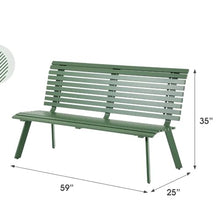 DUYHBAWRS Outdoor Garden Bench Patio Porch Chair Furniture Slatted Design w/Backrest Patio Benches