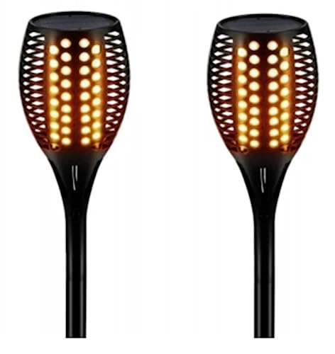 Four Seasons Courtyard 2 Pack Solar Powered Flickering Flame Pathway Torch Light Stakes - (3-2 Packs)