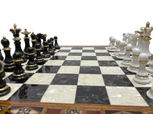 Antochia Crafts 16.5" Large Wooden Chess Set with Mosaic Details and Hand-Painted Pieces Black - Personalizable