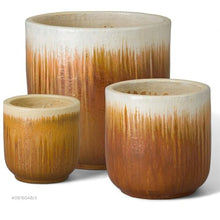 Emissary Home and Garden 20in. L x 20in. H Amber Stoneware Round Planter with High-fire Treatment (Set of 1)