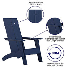 Taylor & Logan Brady Dual Slat Poly Resin Adirondack Chair in Navy, Set of 4