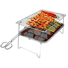3 Pieces Barbecue Grill Stainless Steel Accessories Kitchen Tools Picnic Portable Foldable Household Accessories for Outdoor Use