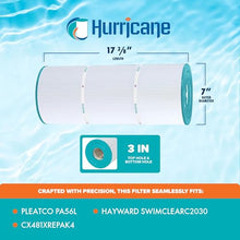 Hurricane Filters 16 Pack HF56SV-04 Advanced Pool Filter Cartridge - Replacement for PA56L, Hayward SwimClearC2030, CX481XREPAK4