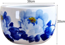 Flower pots Vintage Blue Planter Plant Pot Flower Pot Blue and White Planter for Indoor Water Plants Hand Painted Classical Flower Pot Chinese Culture-B||24 * 16cm (Color : B, Size : 24 * 16cm) (B 3
