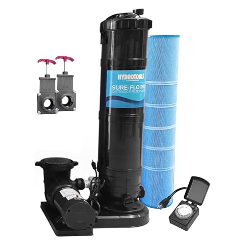 Swimline HYDROTOOLS Pool Cartridge Filter Pump System for Above Ground & Inground Pool | 150 SQ FT | Variable Dual 2-Speed 1 .5HP 5820 GPH | for Pools Up to 40000 Gallon | Silver Ion Element & Timer