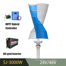 3KW Vertical Wind Turbine Generator Kit, 12V 24V 48V 96V 120V, Maglev Three Phase Generator With Intelligent Controller And Inverter For Home Power System(12V)