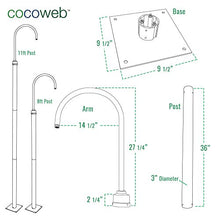 Cocoweb Blackspot 132in Vintage Street Post Lamp Black 8 Inch Shade