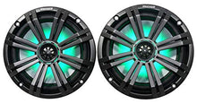 KICKER 8" 600 Watt Marine Boat Waterproof Speakers with LEDs and Rockville 7.7" Enclosures White