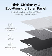 UDPOWER 210W Portable Solar Panel with Adjustable Kickstand,IP65 Waterproof,High Efficiency Conversion,Foldable Solar Panel for Outdoor Camping,RVs and Home Backup