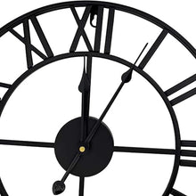 PPXCZZ 40cm Gold Outdoor Wall Clock, Retro Roman Numerals Garden Clock, Silent Quartz Waterproof Iron Wall Decor for Indoor/Outdoor(Gold,Type B)