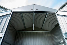 Arrow Shed Elite 12' x 16' Tall Outdoor Steel Storage Shed with High Gable and Lockable Doors Storage Building, Anthracite