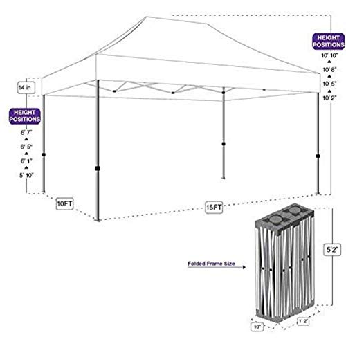Impact Canopy 10' x 15' Pop Up Canopy Tent Commercial Grade Aluminum Frame 500D Fabric Forest Green