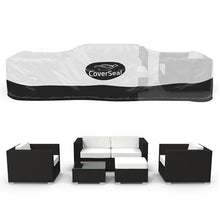 CoverSeal Patio Furniture Cover with Weighted Ground Conforming Apron Seal - Water Resistant Rectangular Outdoor Furniture Covers for Outdoor Table and Chairs - Large 150 L x 44 W x 60 H in