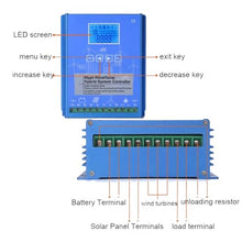Renewable Energy Controller Universal Wind Solar Hybrid Charge Controller 12V/24V/48V MPPT Boost Charge Regulator with LCD Display and Free Dump Load