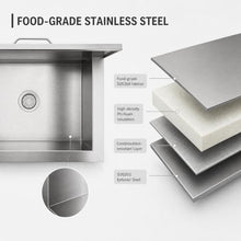 Drop in Ice Chest, 95 QT Stainless Steel Ice Bin with Cover