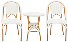 SAFAVIEH Outdoor - California 3 Piece Bistro Set - White Faux Wicker & Aluminum Frame - Coastal Design - Ideal for Patio, Deck, Sunroom, Dining Area (PAT9505C-KIT2)