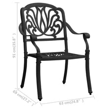 vidaXL 3 Piece Bistro Set Cast Aluminum Black