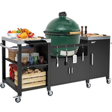 GDLF Outdoor Grill Table for XL Big Green Egg, Metal Grill Cart