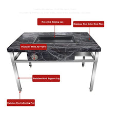 cfycfy987 Grilling Table Smokeless Barbecue Table Outdoor Yard Charcoal Gas Stainless Steel Self-Help Rack Domestic Roast Leg Outdoor(120 * 80cm (Baking pan 40x60))