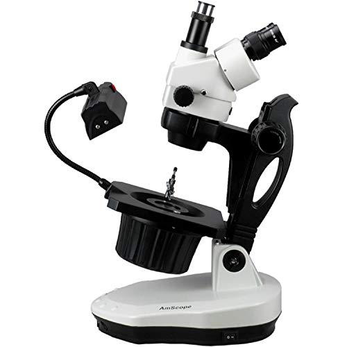 AmScope Trinocular Gemology Stereo Zoom Microscope Clear
