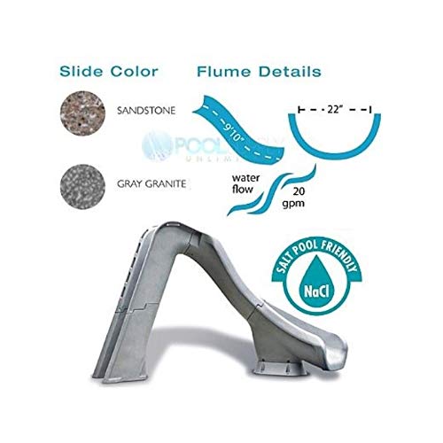 S.R. Smith 670-209-58224 Typhoon Left Curve Pool Slide Gray Granite