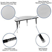 Flash Furniture Emmy Circle Wave Activity Table Set with Student Stack Chairs Grey
