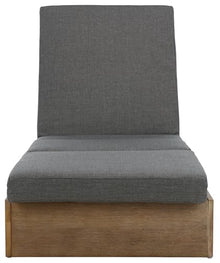 Safavieh Couture Outdoor Vincent Chaise Lounge Chair Natural/Dark Grey