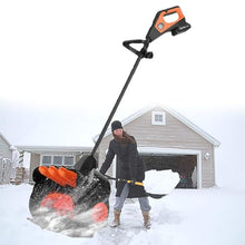 Beachtiful Cordless Snow Shovel, 21V | 41cm Cordless Snow Blower, Battery Snow Blower with Adjustable Front Handle (2 Battery & Quick Charger Included)