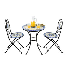 Alpine Corporation Blue and Beige Mosaic Bistro Set, 3-Piece