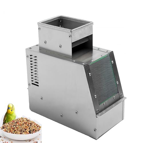 Piefeak Electric Stainless Steel Bird Seed Sheller - Adjustable Speed Millet Separator with Discharge Port for Grains, Melon Seeds & More - Efficient Rice Husk Blower