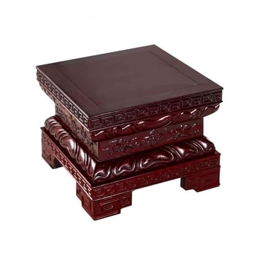 WOAITIANTIAN Vase Stand Square Mahogany Carving High Bonsai Base, Home Vase Fishbowl Display Stand(Large)