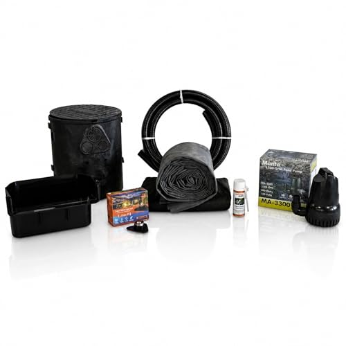 HALF OFF PONDS Savio Pond Free 3300 Waterfall Kit, with 10 ft by 10 ft EPDM Liner and 3,300 GPH Water Pump - PSS6