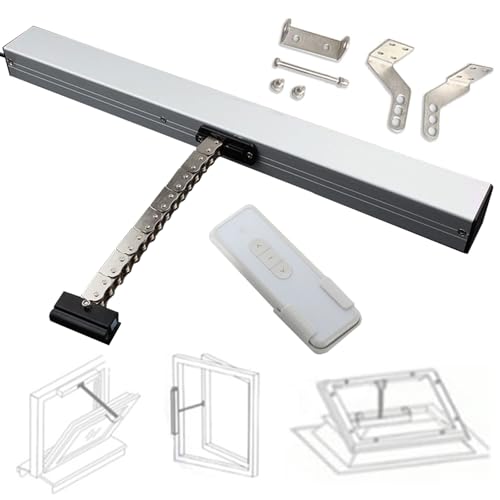 iumLeap 24V Single Chain Window Opener Actuator with Rain Sensor and Remote Control, Automatic Window Opener Aid for Skylight Window Greenhouse and Roof Vent, 400mm
