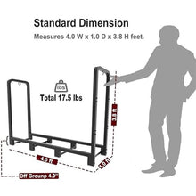 Enpvneer Firewood Rack Holder, Heavy Duty Fire Wood Stand for Fireplace, Outdoor Indoor Firewood Rack Holder for Fireplace Wood Storage, Black