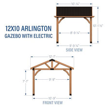 Backyard Discovery Arlington 12' x 10' Cedar Wood Outdoor Gazebo Pavilion with Hardtop Roof Walnut